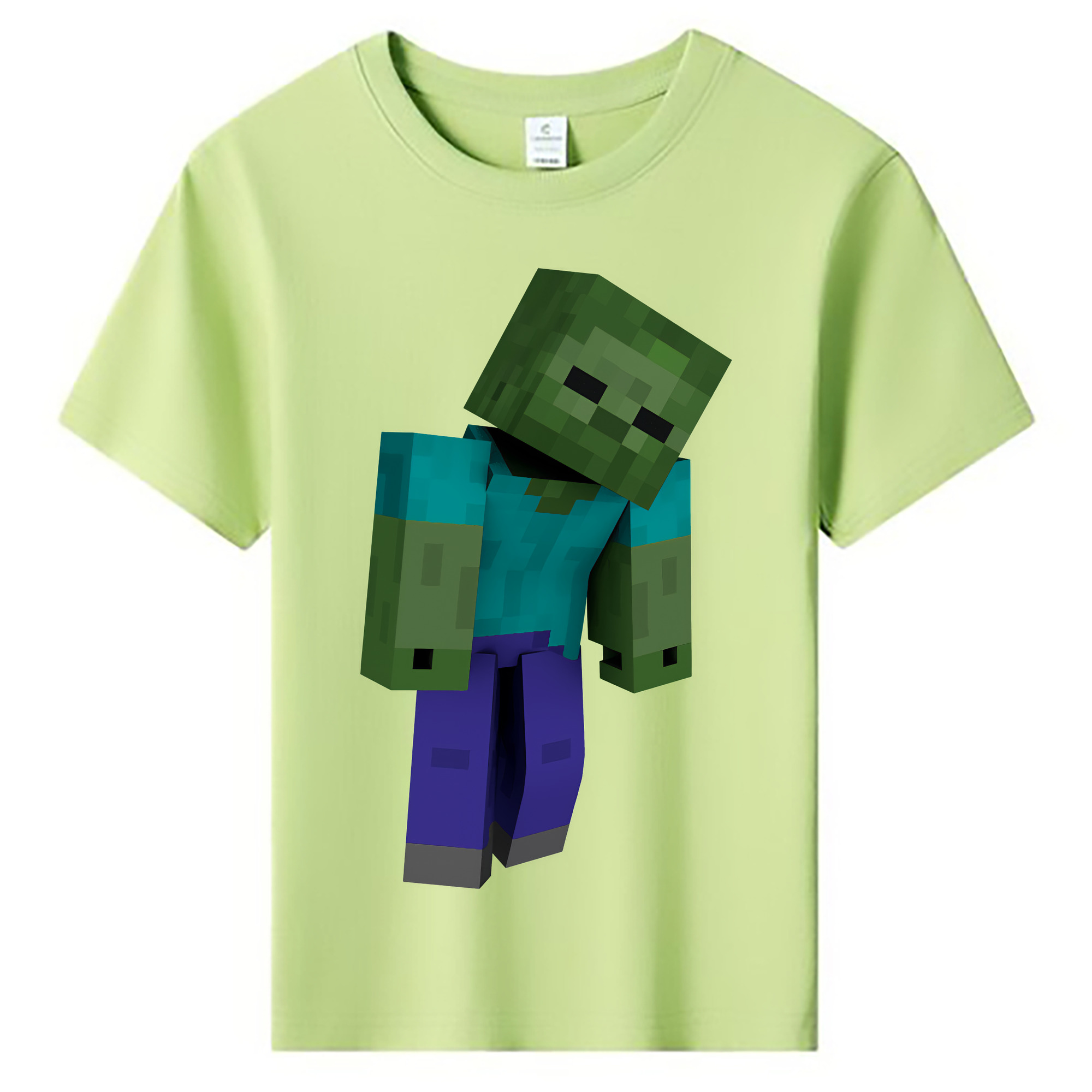 （画像用） マインクラフト ブロックの世界 Minecraft MC Block world 綿100％キッズTシャツ（フロントプリント）